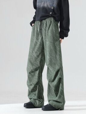 Men's Plus Size Vintage Wash Wide Leg Pants